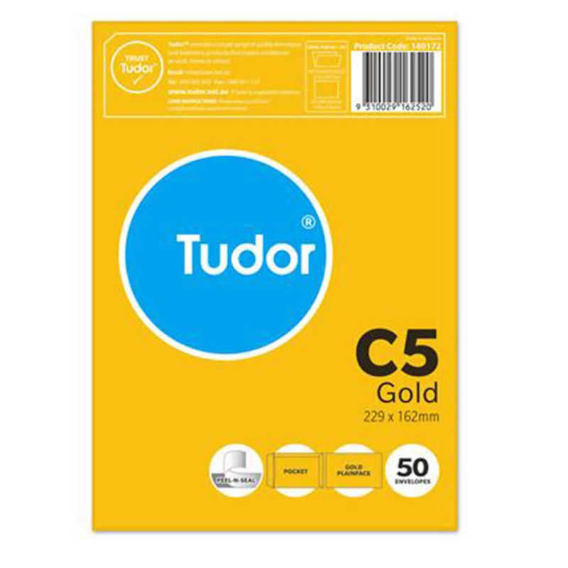 Tudor Peel & Seal Enveloppe 50pk C5 (or)
