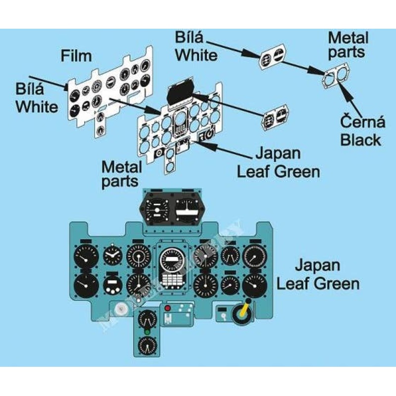 1/72 A6M2 Photo-etched parts instrument panel for Airfix