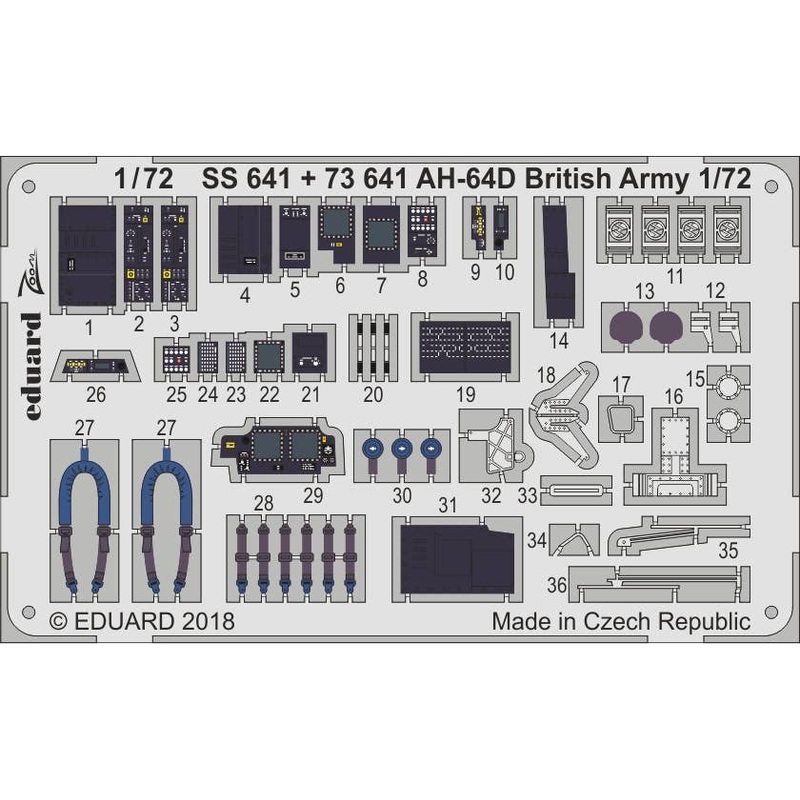 1/72 AH-64D British Army Zoom Photo-Etched Parts (for Academy)