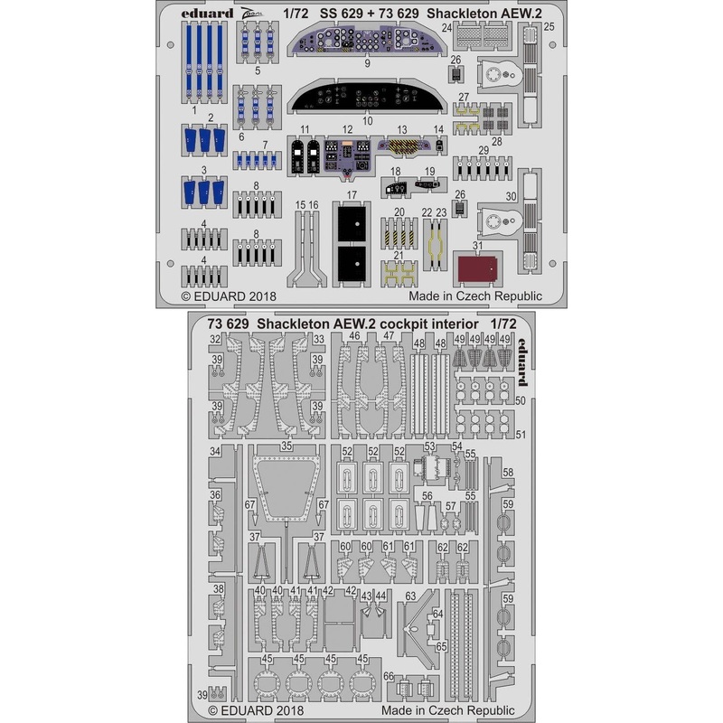 1/72 Avro Shackleton AEW.2 Cockpit Interior Photo-Etched Parts (for Airfix)