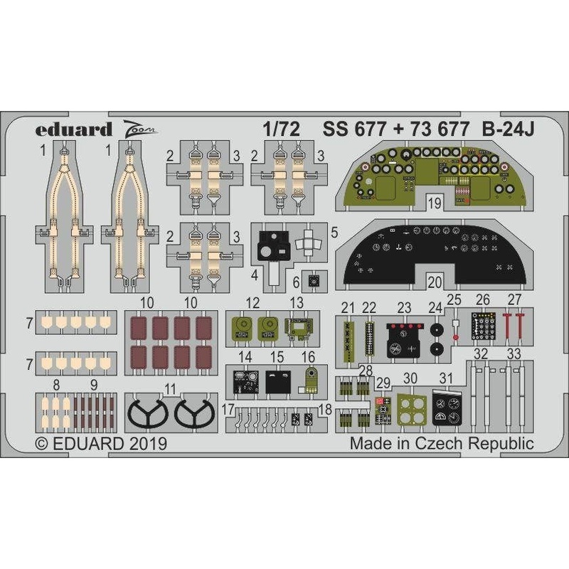 1/72 B-24J Zoom Photo-Etched Parts (for Hasegawa)