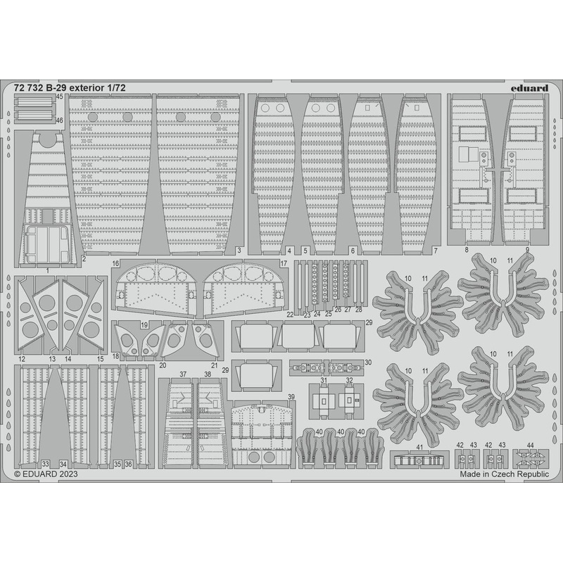 1/72 B-29 exterior Photo etched (for HOBBY 2000 / ACADEMY)