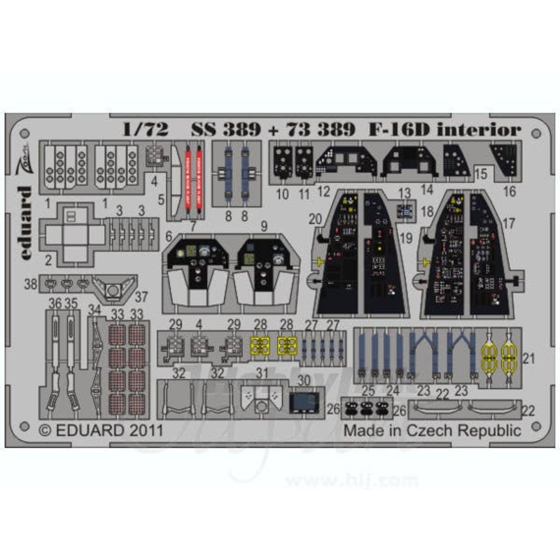 1/72 F-16D Self-Adhesive (for Kinetic)