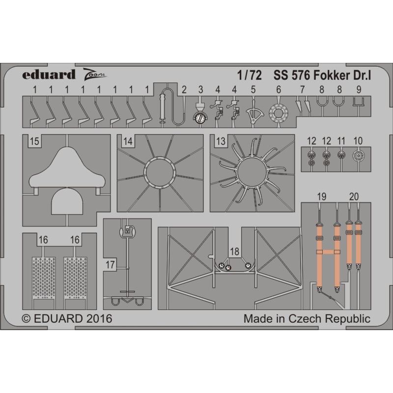 1/72 Fokker Dr.I Zoom Etching Parts (Eduard)