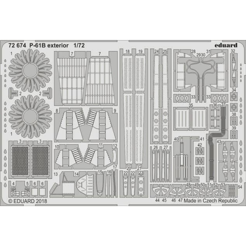1/72 P-61B Exterior Photo-Etched Parts (for Hobby Boss)