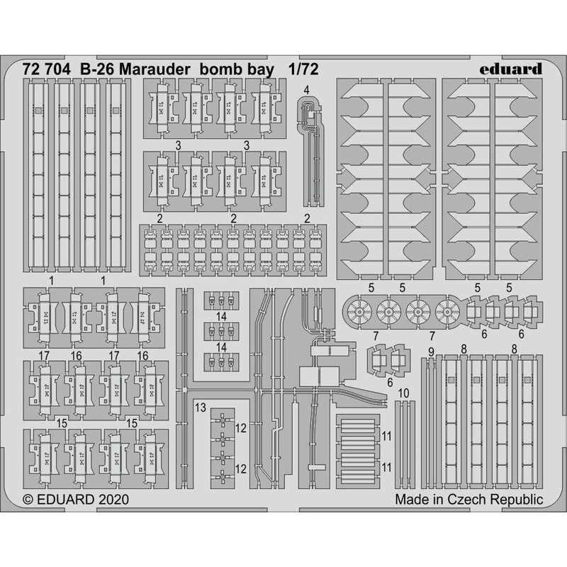 1/72 B-26 Marauder Bomb Bay Photo-Etched Parts (for Hasegawa/Eduard)