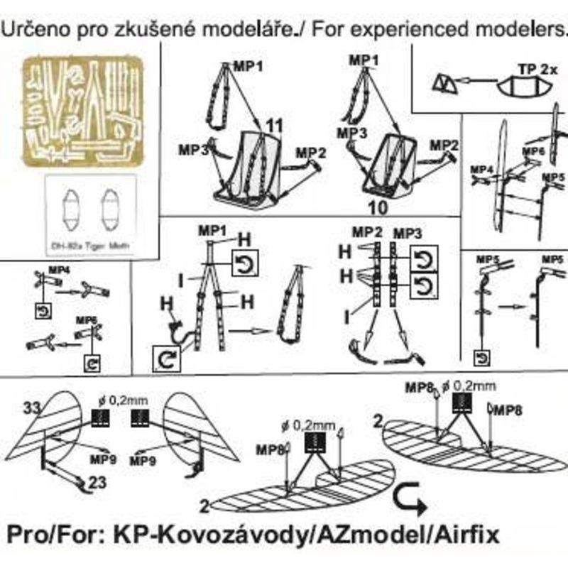 1/72 D.H. 82A Tiger Moth PE parts