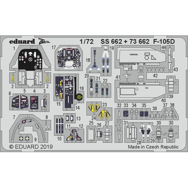 1/72 F-105D Interior Photo-Etched Parts (for Trumpeter)