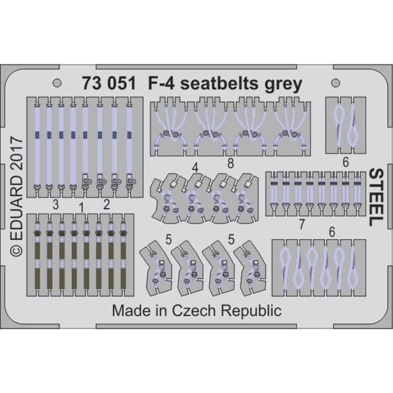 1/72 F-4 Seatbelts Grey STEEL
