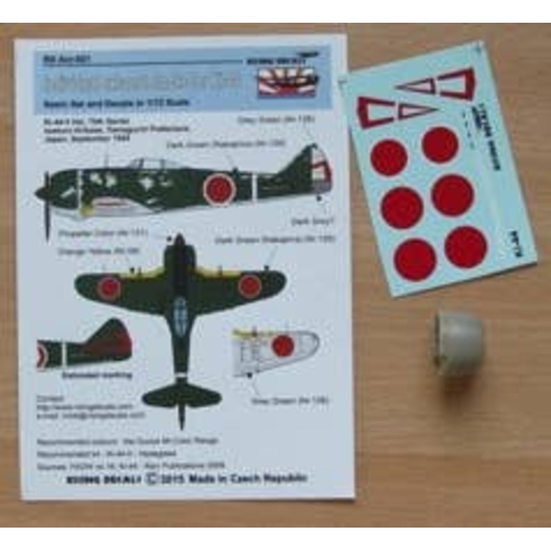 1/72 Nakajima Ki-44-II Cowl & exhaust + Decals (70th Squadron)