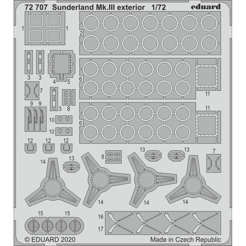 1/72 Sunderland Mk.III Exterior Photo-Etched Parts (for Special Hobby)