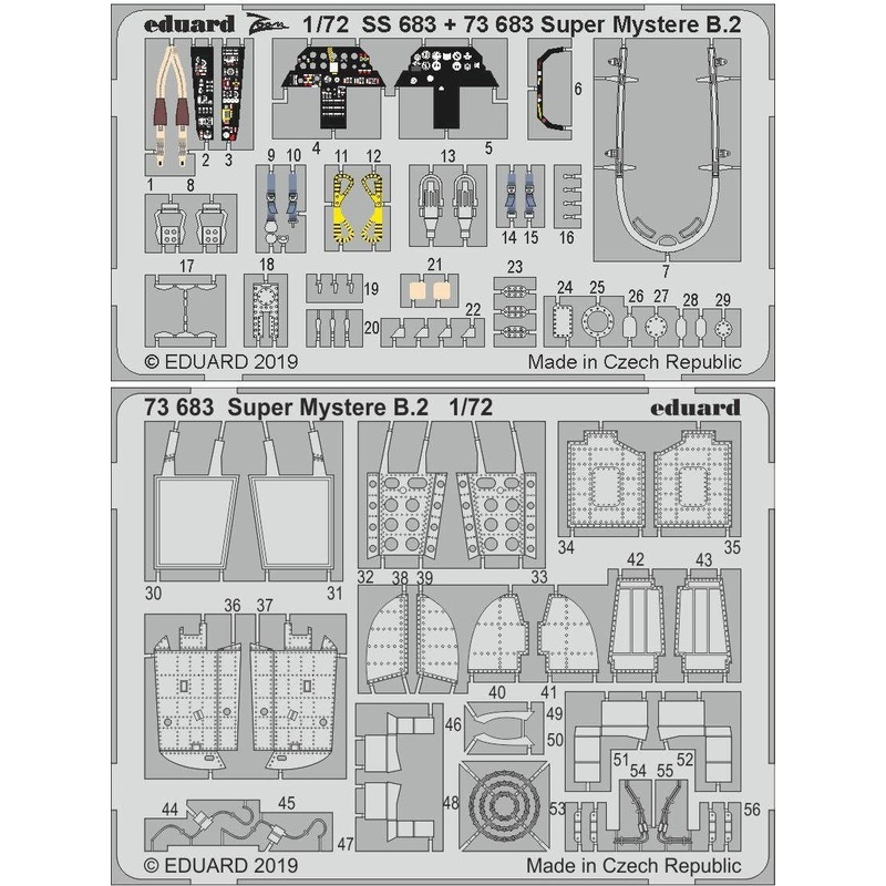 1/72 Super Mystere B.2 Photo-Etched Parts (for Azur Frrom/Special Hobby)