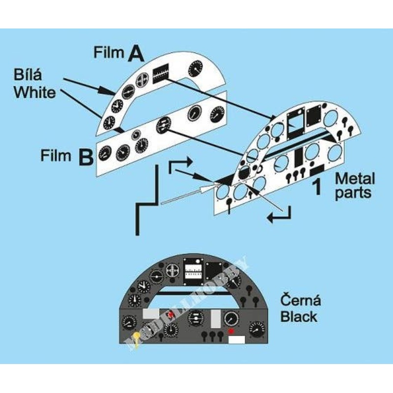 1/72 TBD-1 Devastator Photo-etched parts instrument panel for Airfix