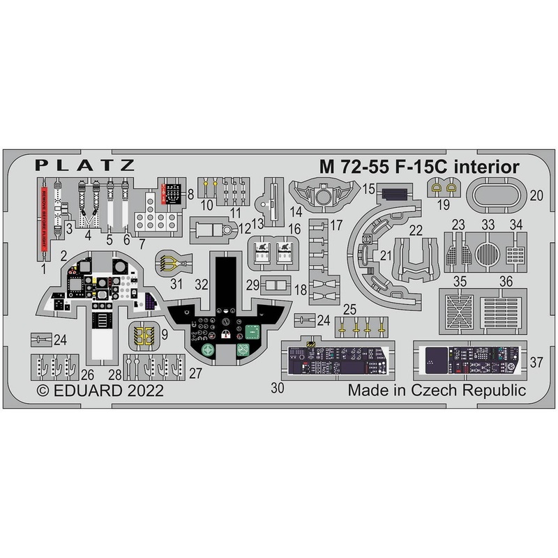 1/72 U.S. Air Force F-15C Eagle Photo-Etched Parts for Cockpit