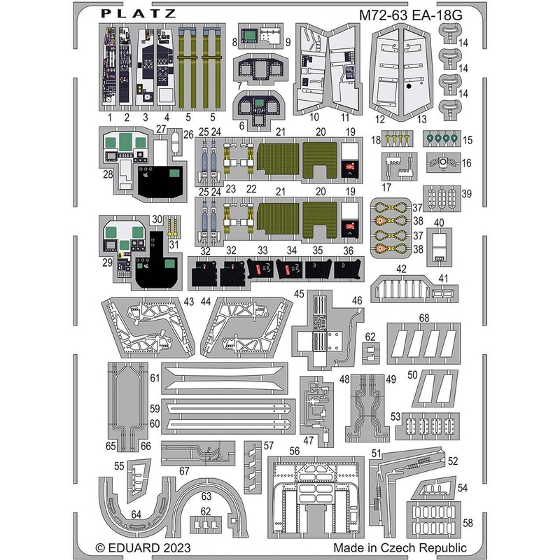 1/72 Etching Parts for U.S. Navy Electronic Warfare Aircraft EA-18G Growler
