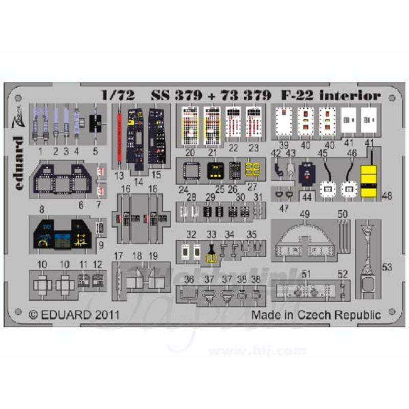 1/72 F-22 Interior Self-Adhesive Zoom (for Fujimi)