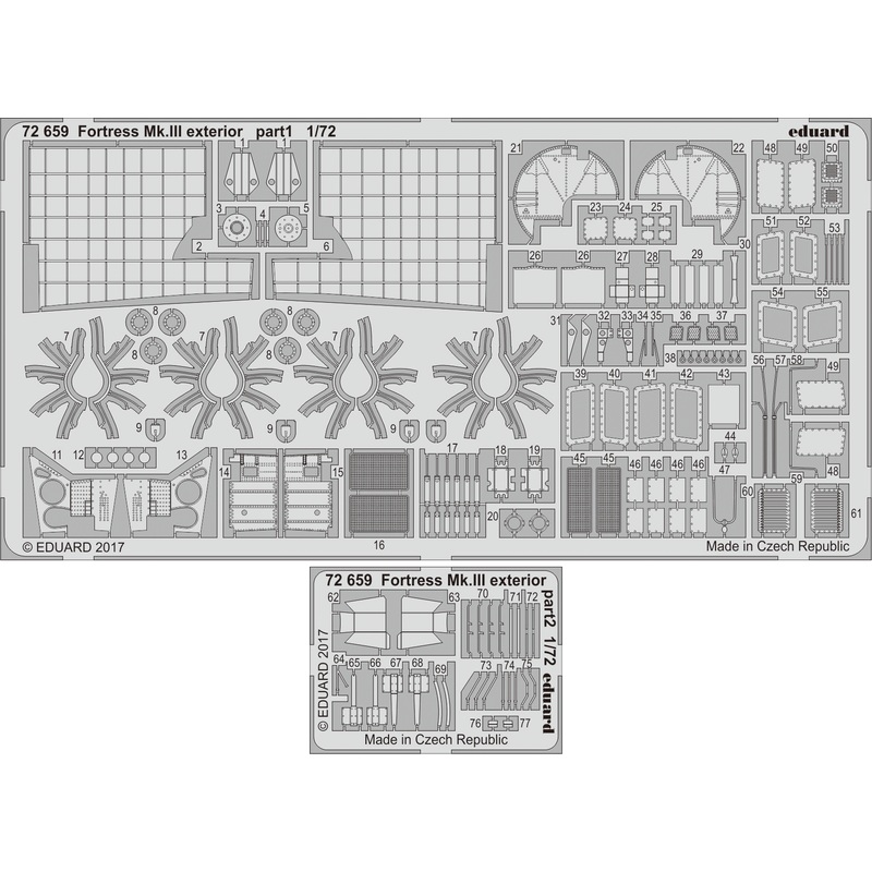 1/72 Fortress Mk.III Exterior Photo-Etched Parts (for Airfix)