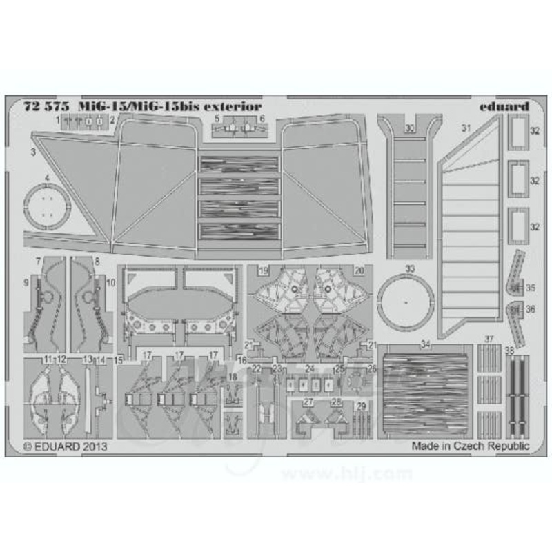 1/72 MiG-15/MiG-15bis Exterior (for Eduard)