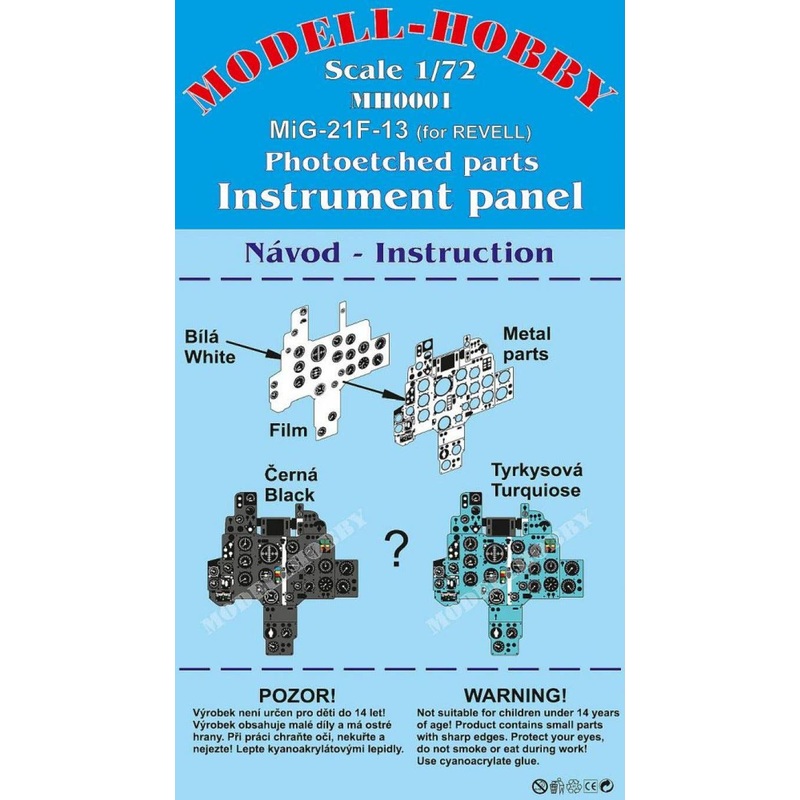 1/72 MiG-21F-13 Photoetched Parts Instrument Panel for Revell