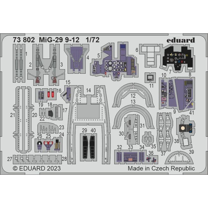 1/72 MiG-29 9-12 Photo-Etched Parts (for GREAT WALL HOBBY)