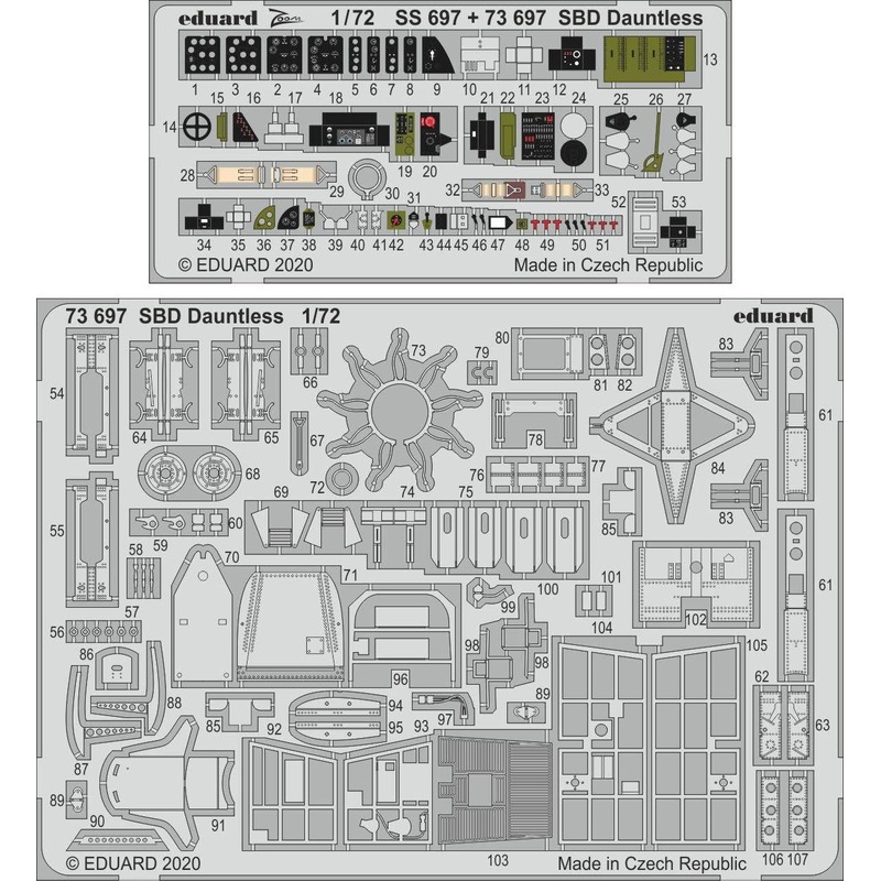 1/72 SBD Dauntless Photo-Etched Parts (for Hasegawa)