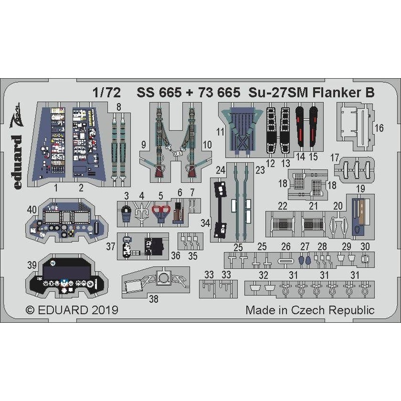 1/72 Su-27SM Flanker B Photo-Etched Parts (for Zvezda)