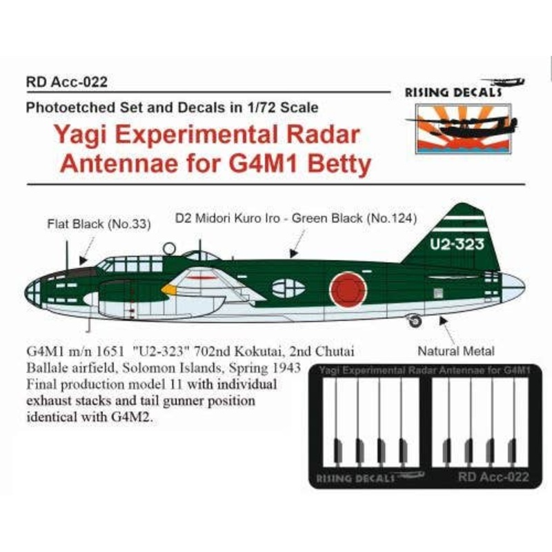 1/72 Yagi Experimental Radar Antenna for G4M1 w/decal for one aircraft
