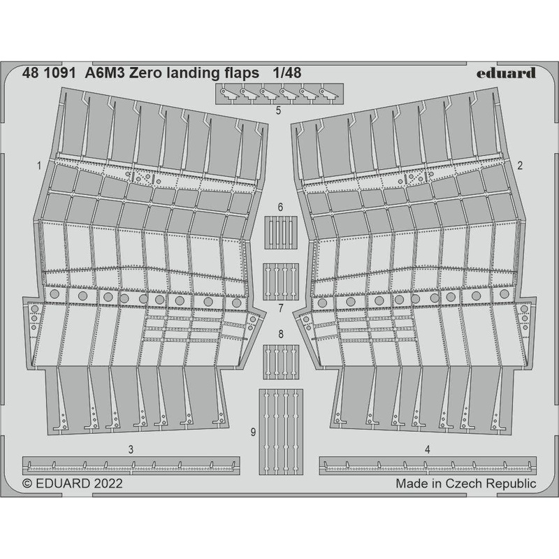 1/48 A6M3 Zero landing flaps Photo etched set (for EDUARD)