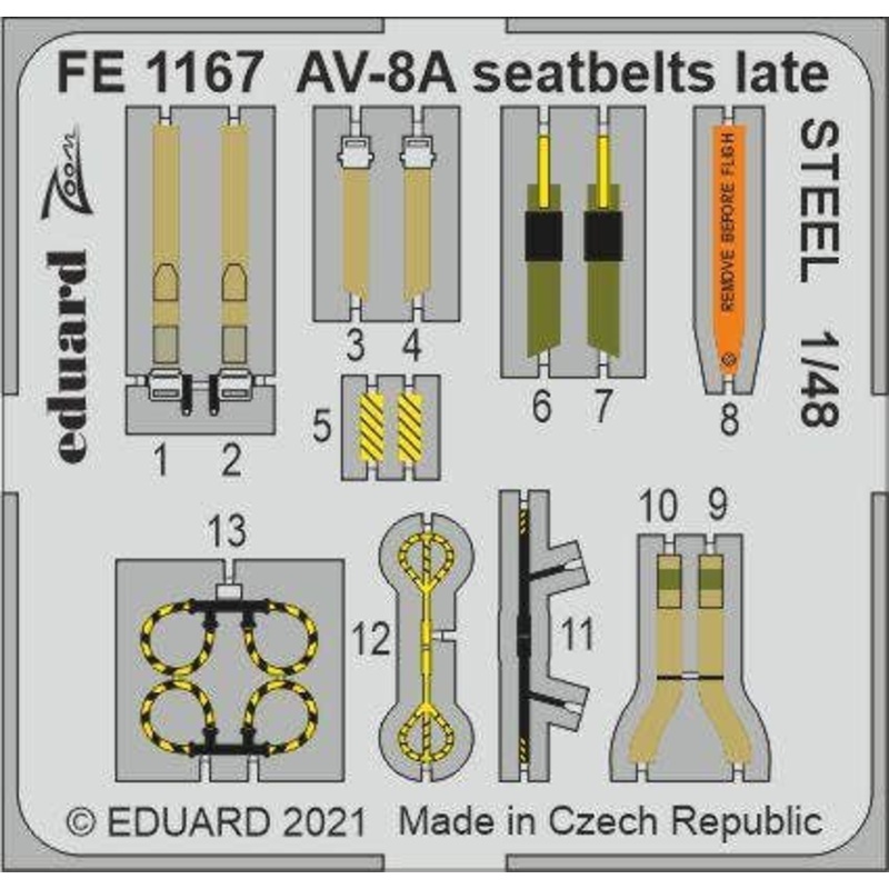 1/48 AV-8A Seatbelts Late STEEL (for Kinetic)