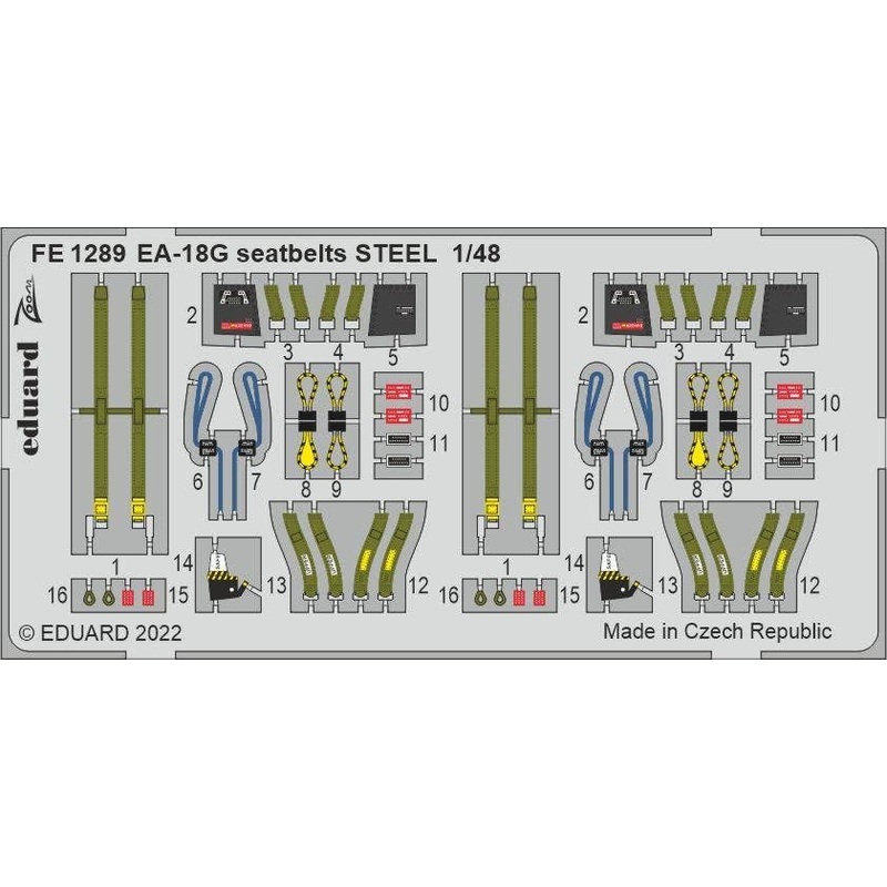 1/48 EA-18G seatbelts STEEL (for MENG)
