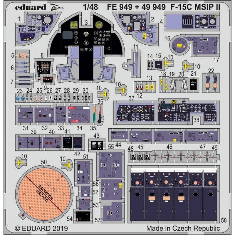 1/48 F-15C MSIP II Zoom Photo-Etched Parts (for Greatwall Hobby)