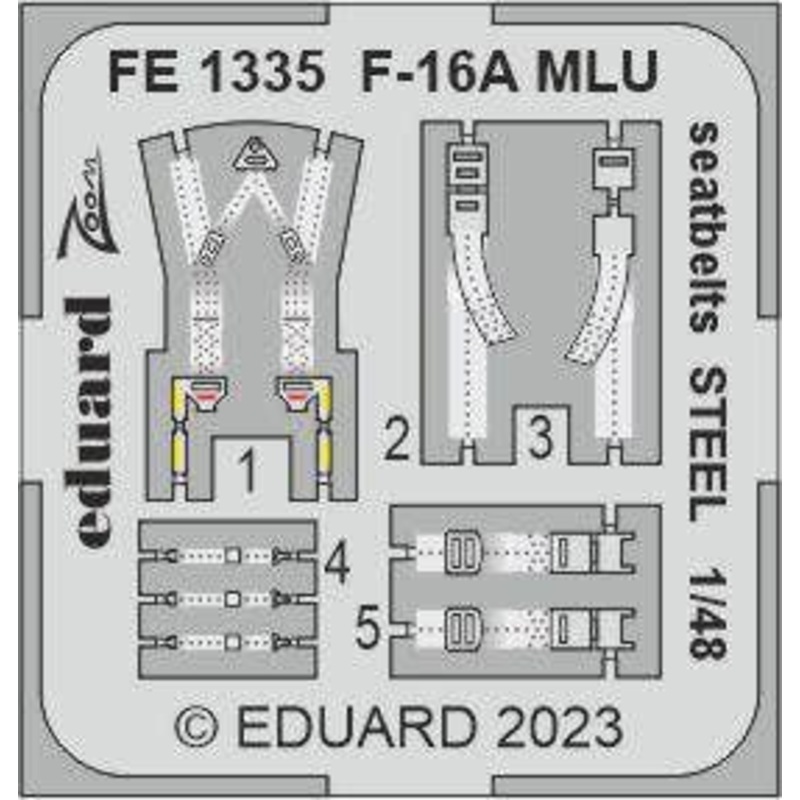 1/48 F-16A MLU seatbelts STEEL for Kinetic