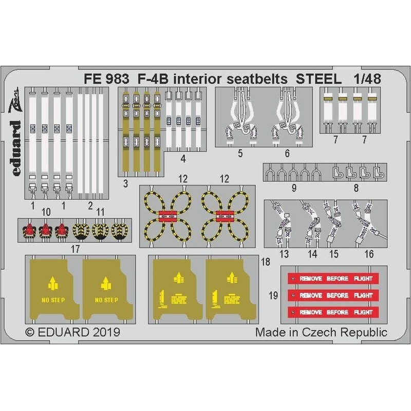1/48 F-4B Seatbelts Steel (for Academy)