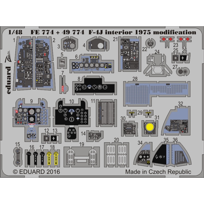1/48 F-4J Interior 1975 Modification (Academy)