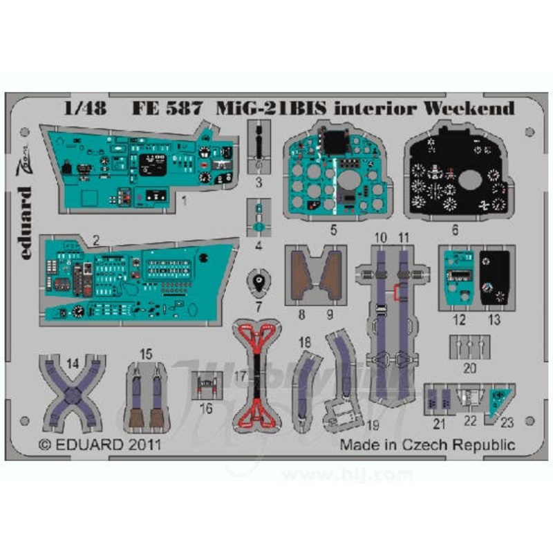 1/48 MiG-21BiS Interior Self-Adhesive Weekend (for Eduard)