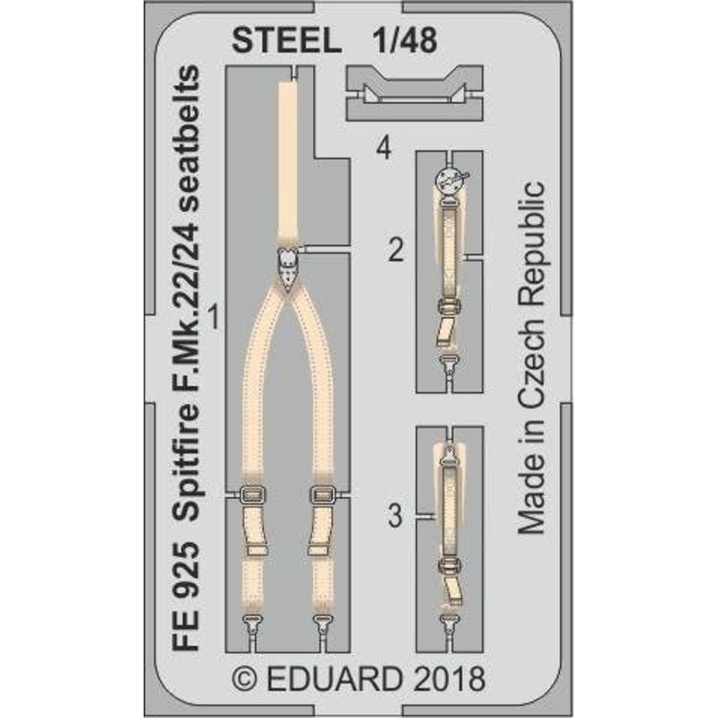 1/48 Spitfire F.Mk.22/24 Seatbelts Steel (for Airfix)