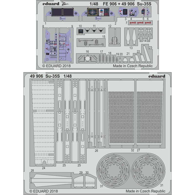 1/48 Su-35S Photo-Etched Parts (for Greatwall Hobby)