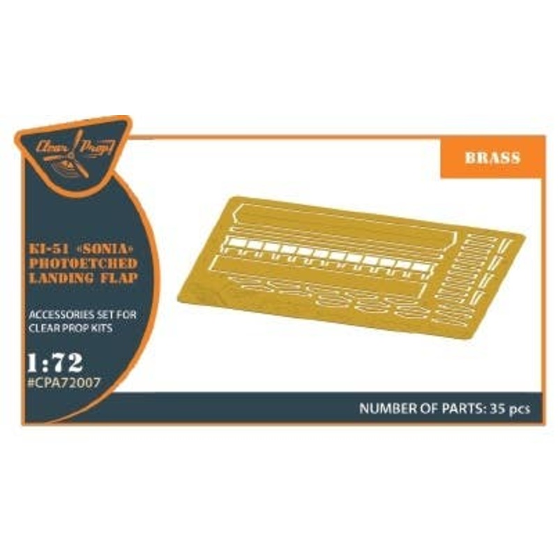 1/72 Ki-51 Sonia (All Versions) PE Landing Flaps (for Clear Prop!)