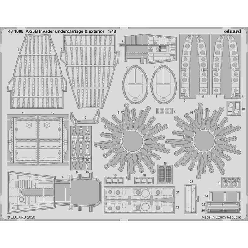 1/48 A-26B Invader Undercarriage & Exterior Photo-Etched Parts (for ICM)