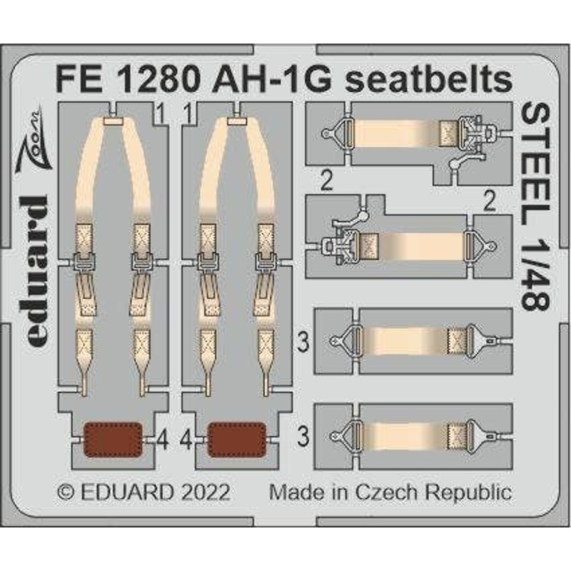 1/48 AH-1G seatbellts STEEL (for Special Hobby)