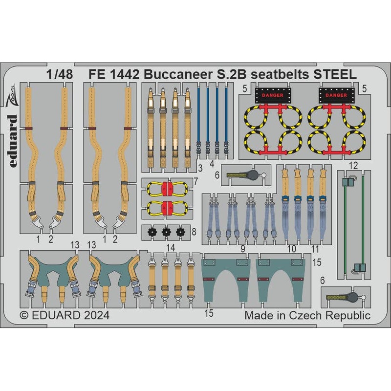 1/48 Buccaneer S.2B seatbelts STEEL Zoom (for AIRFIX)