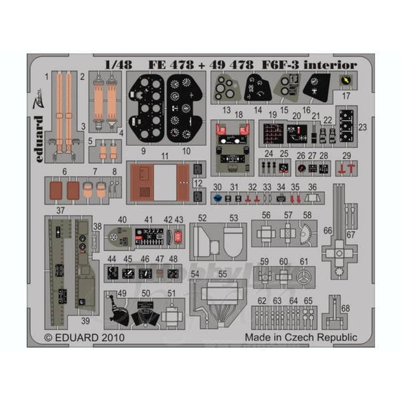 1/48 F6F-3 Interior Zoom Color PE S.A. (Hobby Boss)