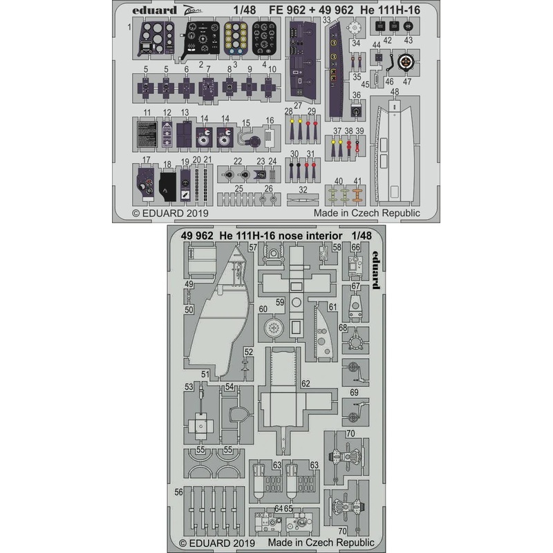 1/48 He 111H-16 Nose Interior Photo-Etched Parts (for ICM)