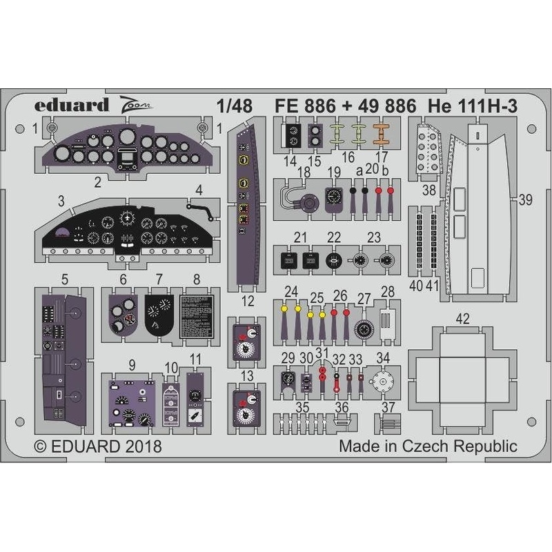 1/48 He 111H-3 Zoom Photo-Etched Parts (for ICM)