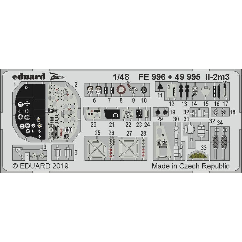 1/48 Il-2m3 Interior Photo-Etched Parts (for Tamiya)