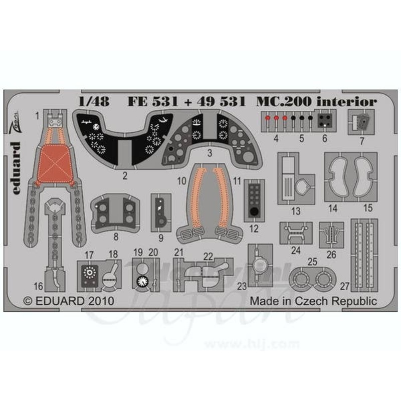 1/48 MC 200 Interior Self-Adhesive (for Italeri)