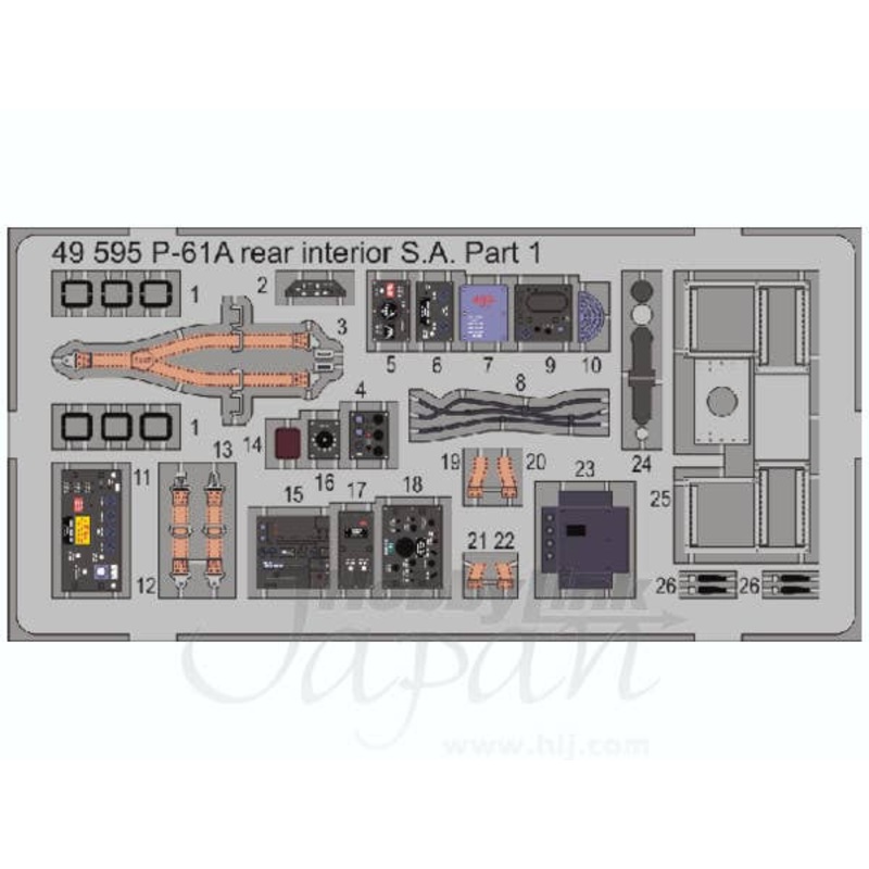 1/48 P-61A Rear Interior Self-Adhesive (for Great Wall Hobby)