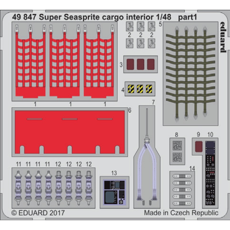 1/48 SH-2G Super Seasprite Cargo Interior Photo-Etched Parts (for Kitty Hawk)