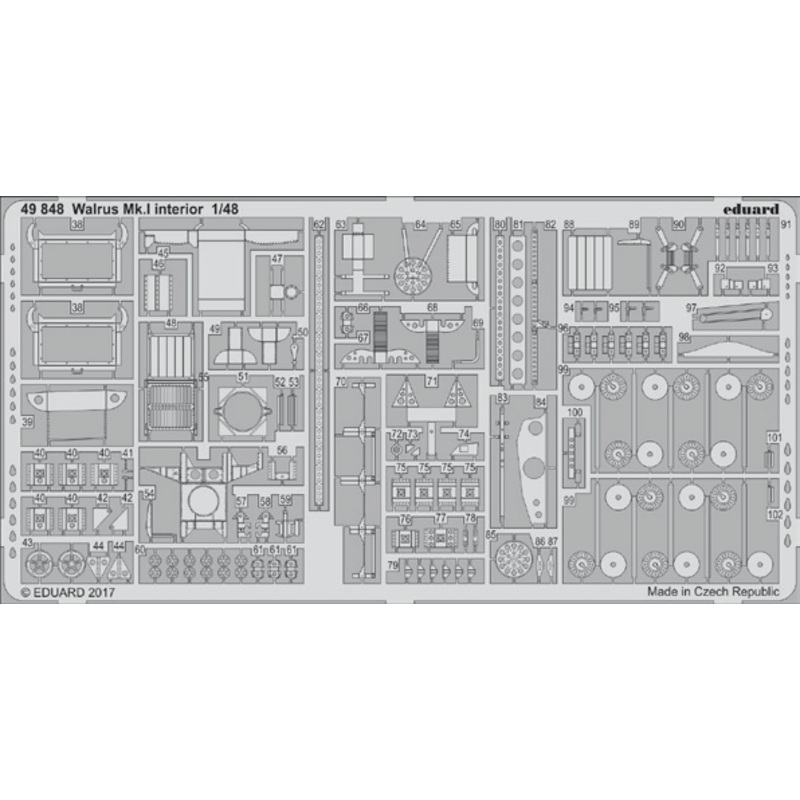 1/48 Walrus Mk.I InterIor Photo-Etched Parts (for Airfix)