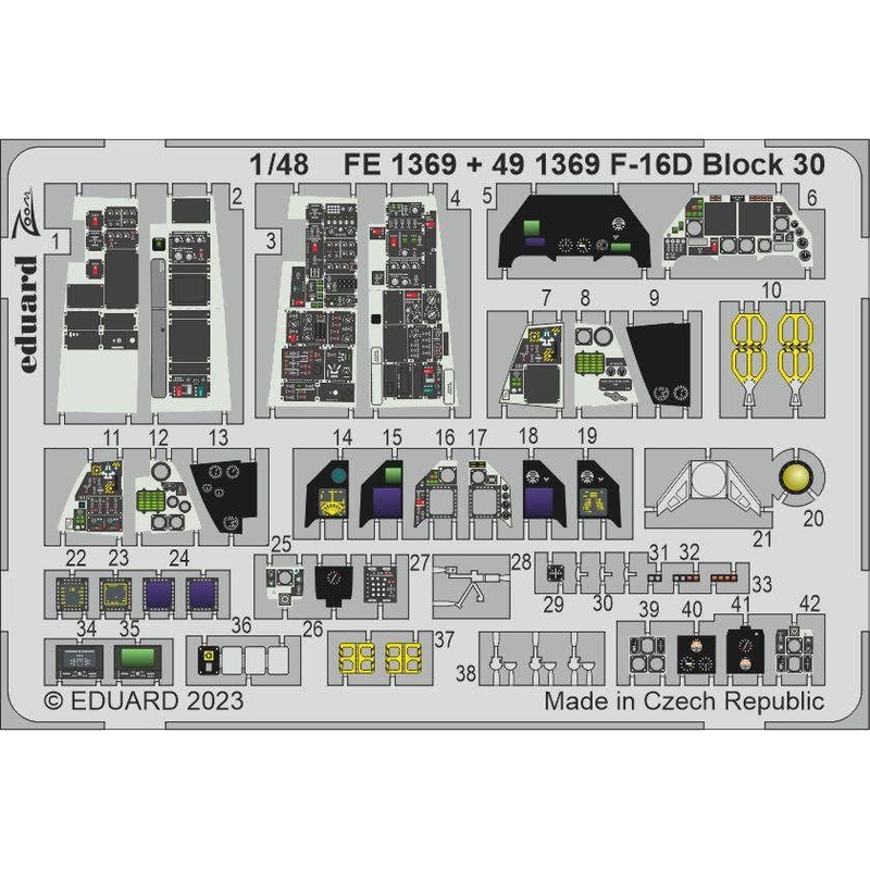 1/48 F-16D Block 30 Photo etched (for Kinetic)